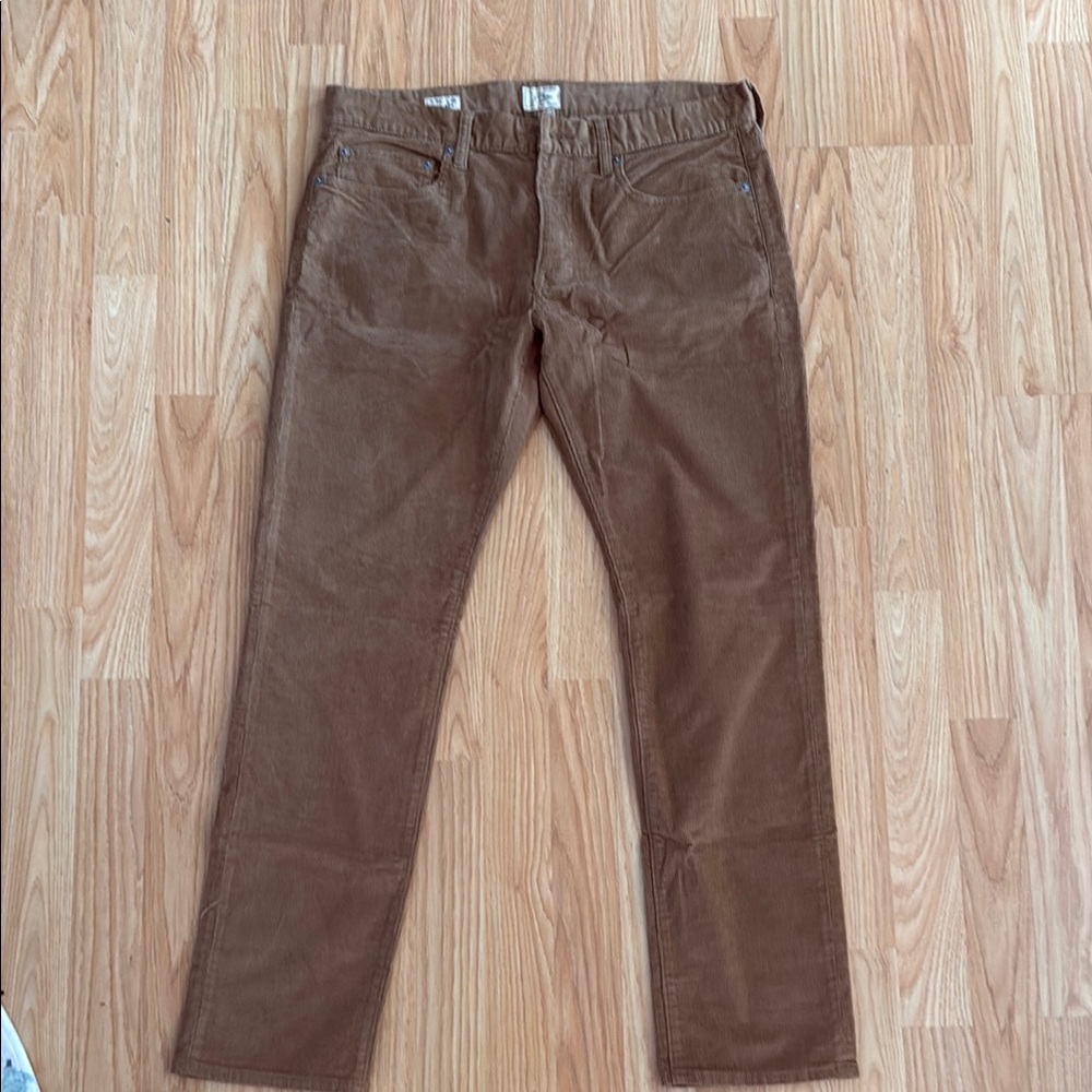 J. Crew Men's Brown 484 Slim Corduroy Pants 33x30
